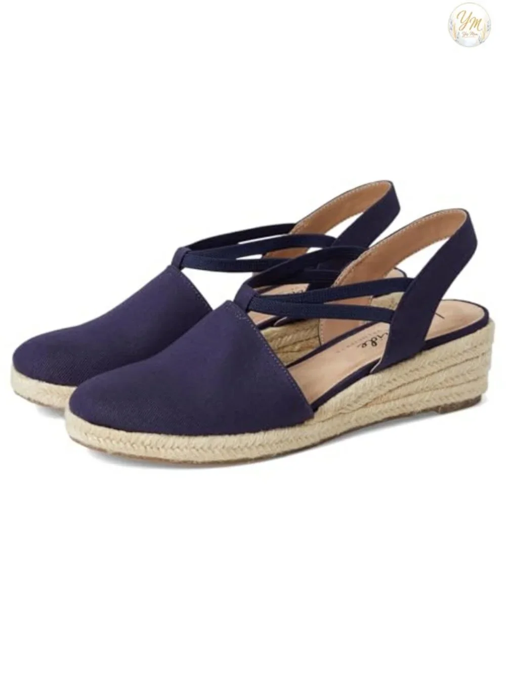 Canvas Epsadrille Wedge Slip-On with Woven Heel